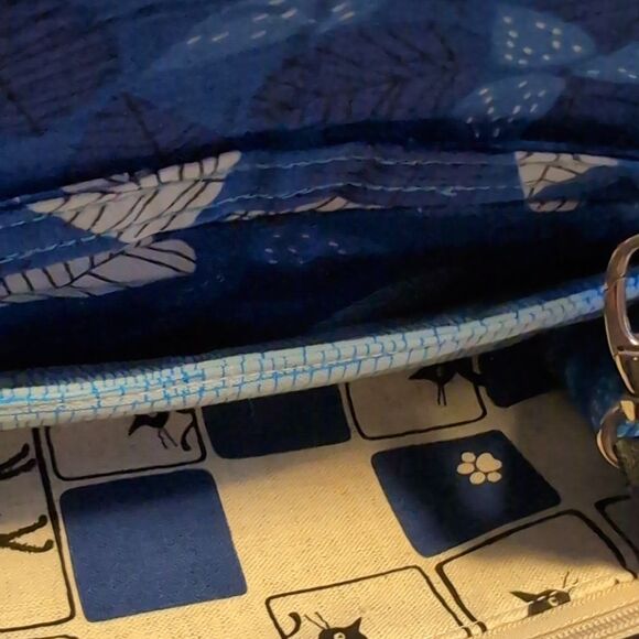 Canvas cat pattern wallet bag wristlet Nwot - Picture 5 of 9